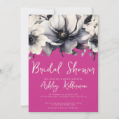 Invitation Fête de mariage floral rose (Devant)