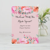 Invitation Fête de mariage floral rose botanique (Debout devant)