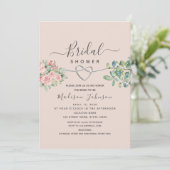 Invitation Fête de mariage floral Rose rose (Debout devant)