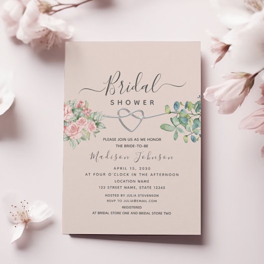 Invitation Fête de mariage floral Rose rose
