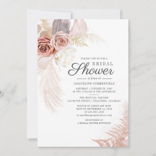 Invitation Fête de mariage floral Terracotta Tan Herbe des Pa