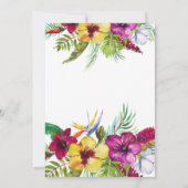 Invitation Fête de mariage Floral Tropical Flamingo Plage (Dos)