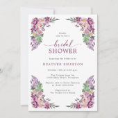Invitation Fête de mariage floral violet (Devant)