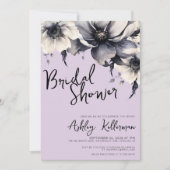 Invitation Fête de mariage Floral Violet (Devant)