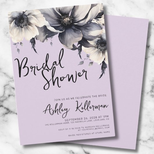 Invitation Fête de mariage Floral Violet
