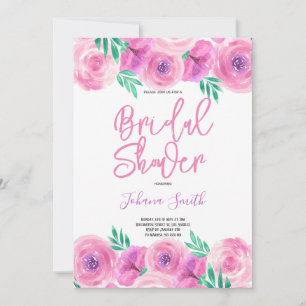 Invitation Fête de mariage floral violet menthe printemps