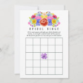 Invitation Fête de mariage florale à l'aquarelle Bingo (Devant)