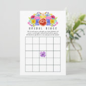 Invitation Fête de mariage florale à l'aquarelle Bingo (Debout devant)