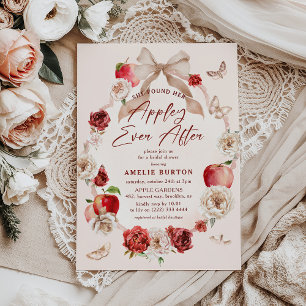 Invitation Fête de Mariage Florale Appley Ever After