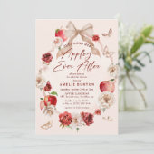 Invitation Fête de Mariage Florale Appley Ever After (Debout devant)