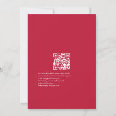 Invitation Fête de mariage florale aquarelle avec code QR (Dos)