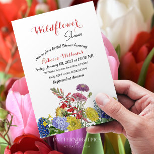 Invitation Fête de mariage Florale Aquarelle Fleur de Sauvage