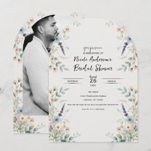 Invitation Fête de Mariage Florale Aquarelle Fleurs Sauvages 