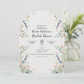 Invitation Fête de Mariage Florale Aquarelle Fleurs Sauvages  (Debout devant)