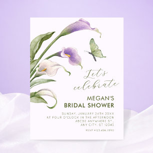 Invitation Fête de mariage florale au lys violet