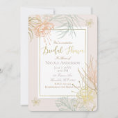 Invitation Fête de Mariage Florale Botanique Tropicale Élégan (Devant)