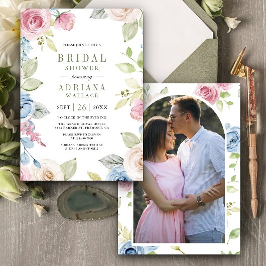 Invitation Fête de Mariage Florale de Printemps Doux