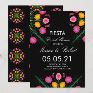 Invitation Fête de Mariage Florale Dessinée à la Main Mexicai