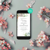 Invitation Fête de mariage florale d'hiver