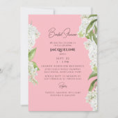 Invitation Fête de mariage florale d'hydrangea rose blanc en (Devant)