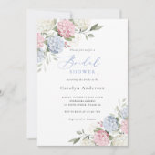 Invitation Fête de mariage Florale Élégante Hydrangea Bleu Ro (Devant)
