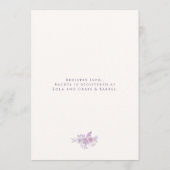 Invitation Fête de mariage florale moderne en améthyste perso (Dos)