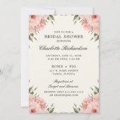 Invitation Fête de mariage Florale Rose (Devant)