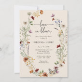 Invitation Fête de Mariage Florale Rustique (Devant)