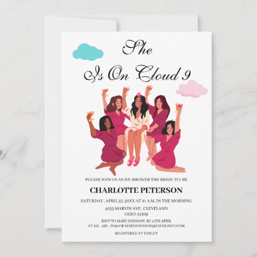 Invitation Fête de Mariage Funny Cloud 9 (Devant)