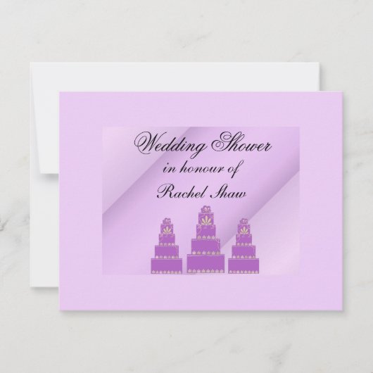 Invitation Fête de Mariage Gâteaux Violets (Devant)