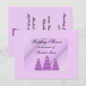 Invitation Fête de Mariage Gâteaux Violets (Devant / Derrière)