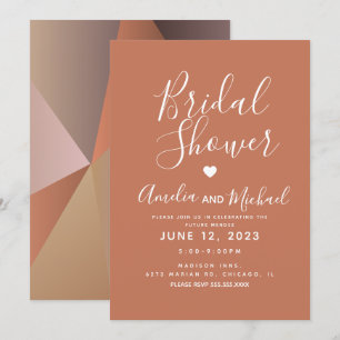 Invitation Fête de mariage géométrique à formes neutres en au