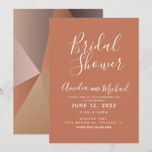 Invitation Fête de mariage géométrique de formes neutres d'au