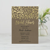 Invitation Fête de mariage Gold Moderne Chic Rustique Kraft (Debout devant)