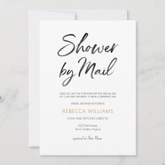 Invitation Fête de mariage Gold par la poste (Devant)