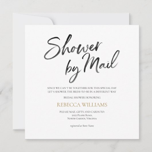 Invitation Fête de mariage Gold par la Poste (Devant)