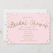 Invitation Fête de mariage Gold & Pink Blush Modern Glam (Devant)