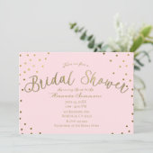 Invitation Fête de mariage Gold & Pink Blush Modern Glam (Debout devant)