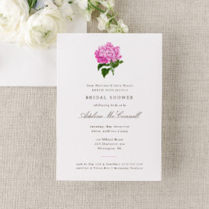 Invitation Fête de mariage Grandmillennial avec des hortensia