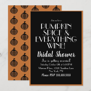 Invitation Fête de mariage Halloween Pumpkin Spice et Vin
