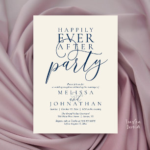 Invitation Fête de Mariage Happily Ever After, Moderne et Élé