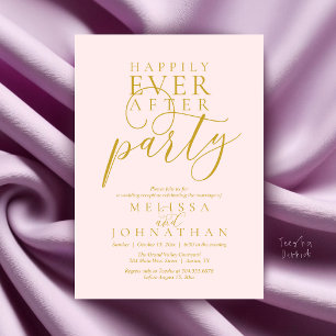 Invitation Fête de Mariage Happily Ever After, Moderne et Élé