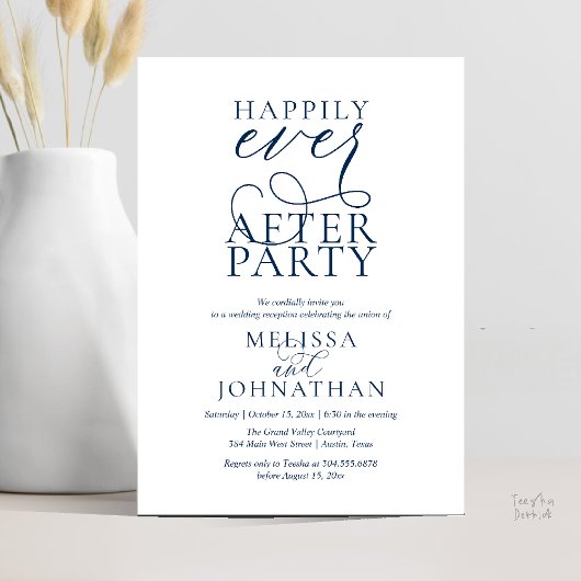 Invitation Fête de Mariage Happily Ever After, Réception de M