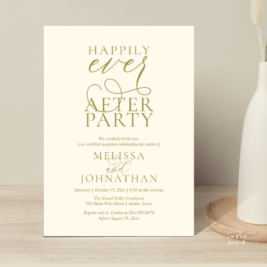 Invitation Fête de Mariage Happily Ever After, Réception de M