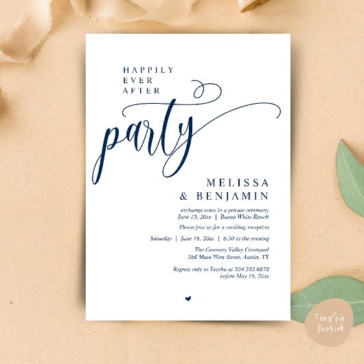 Invitation Fête de Mariage "Happily Ever After", Réception Mo