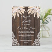 Invitation Fête de mariage herbe des Pampas Orchidée Blanche (Debout devant)