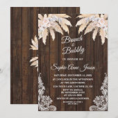 Invitation Fête de mariage herbe des Pampas Orchidée Blanche (Devant / Derrière)