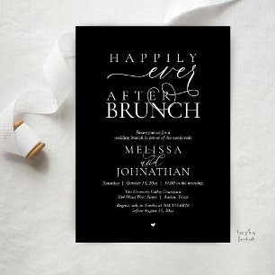 Invitation Fête de Mariage "Heureux à Tout Jamais" Dîner de F
