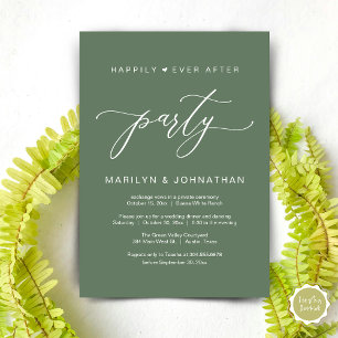 Invitation Fête de Mariage "Heureux à Tout Jamais" Dîner de F