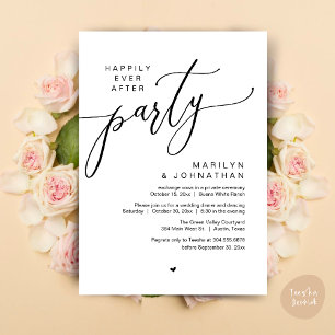 Invitation Fête de Mariage "Heureux à Tout Jamais" Dîner de F